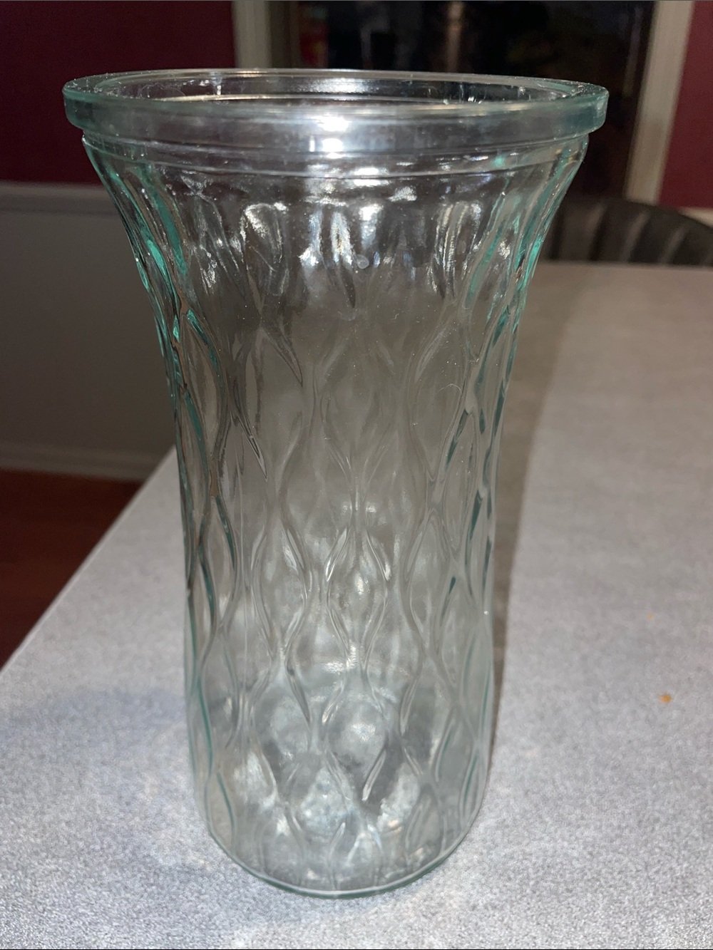 Clear Textured Glass Vase for Tabletop Décor